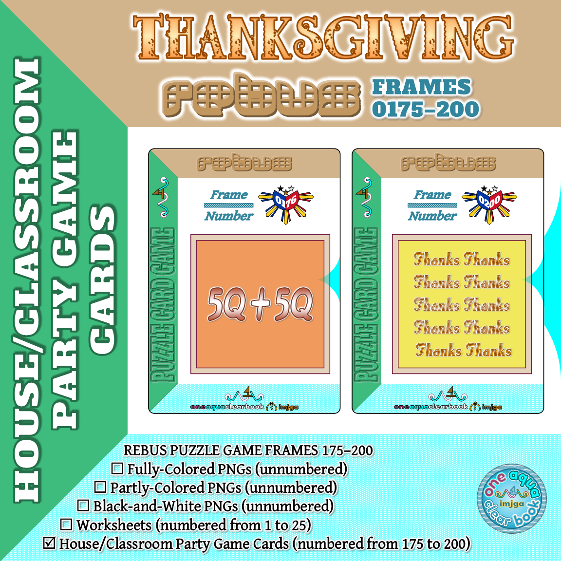 Thanksgiving Rebus Puzzle Party Game Cards 176–200 | Madeteachers with regard to Thanksgiving Rebus Puzzles
