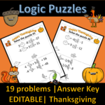 Thanksgiving Systems Of Equations | Number Sense Logic Puzzles Regarding Logic Puzzles Thanksgiving