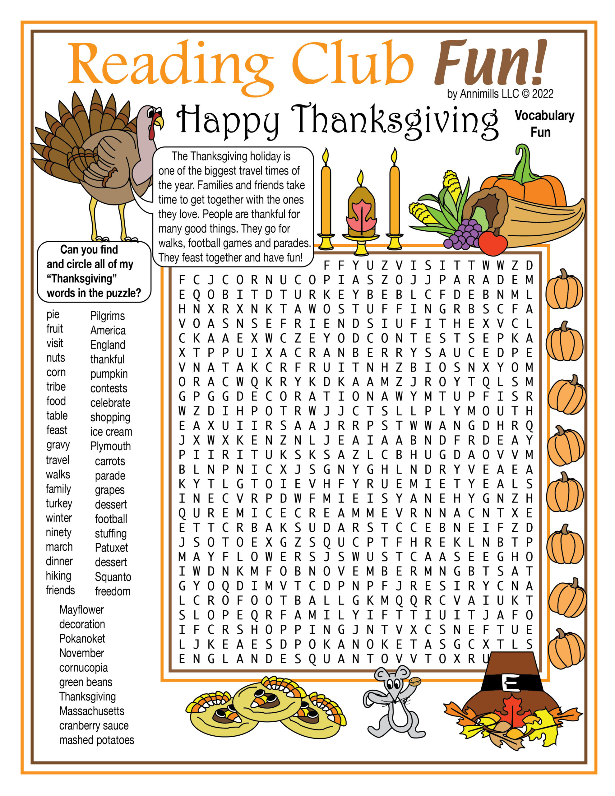 Thanksgiving Then &amp;amp; Now Printable Vocabulary Word Search Puzzle inside Word Puzzles For Thanksgiving