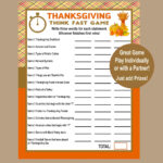 Thanksgiving Trivia Game, Think Fast Game, Thanksgiving Printable Within Thanksgiving Printable Games And Puzzles