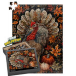 Thanksgiving Turkey Jigsaw Puzzle: William Morris Style Art   Etsy With Regard To Thanksgiving Jigsaw Puzzles 500 Pieces