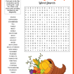 Thanksgiving Word Search For Thanksgiving Crossword Puzzle Hard