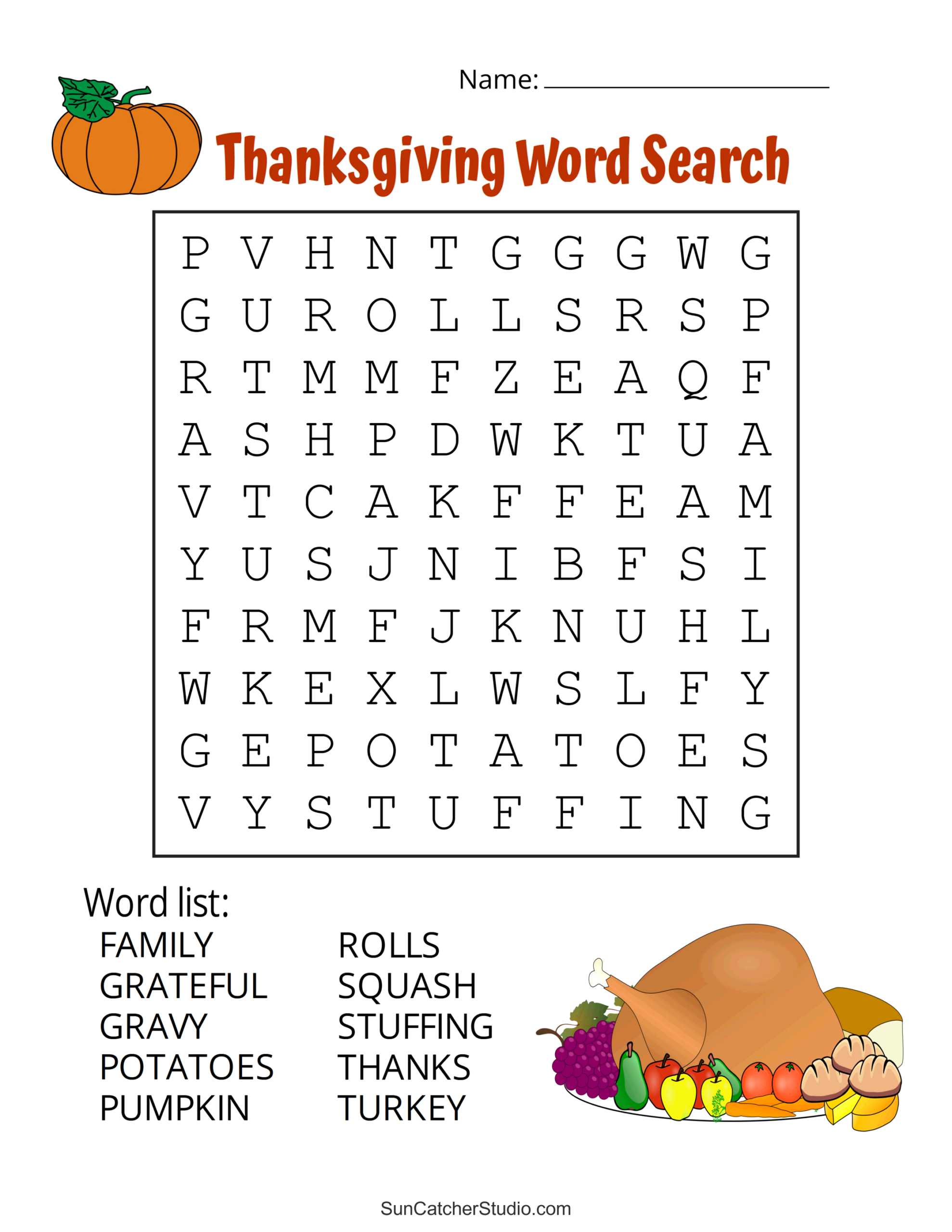 Thanksgiving Word Search (Free Printable Puzzles) – Free for Thanksgiving Puzzles and Games