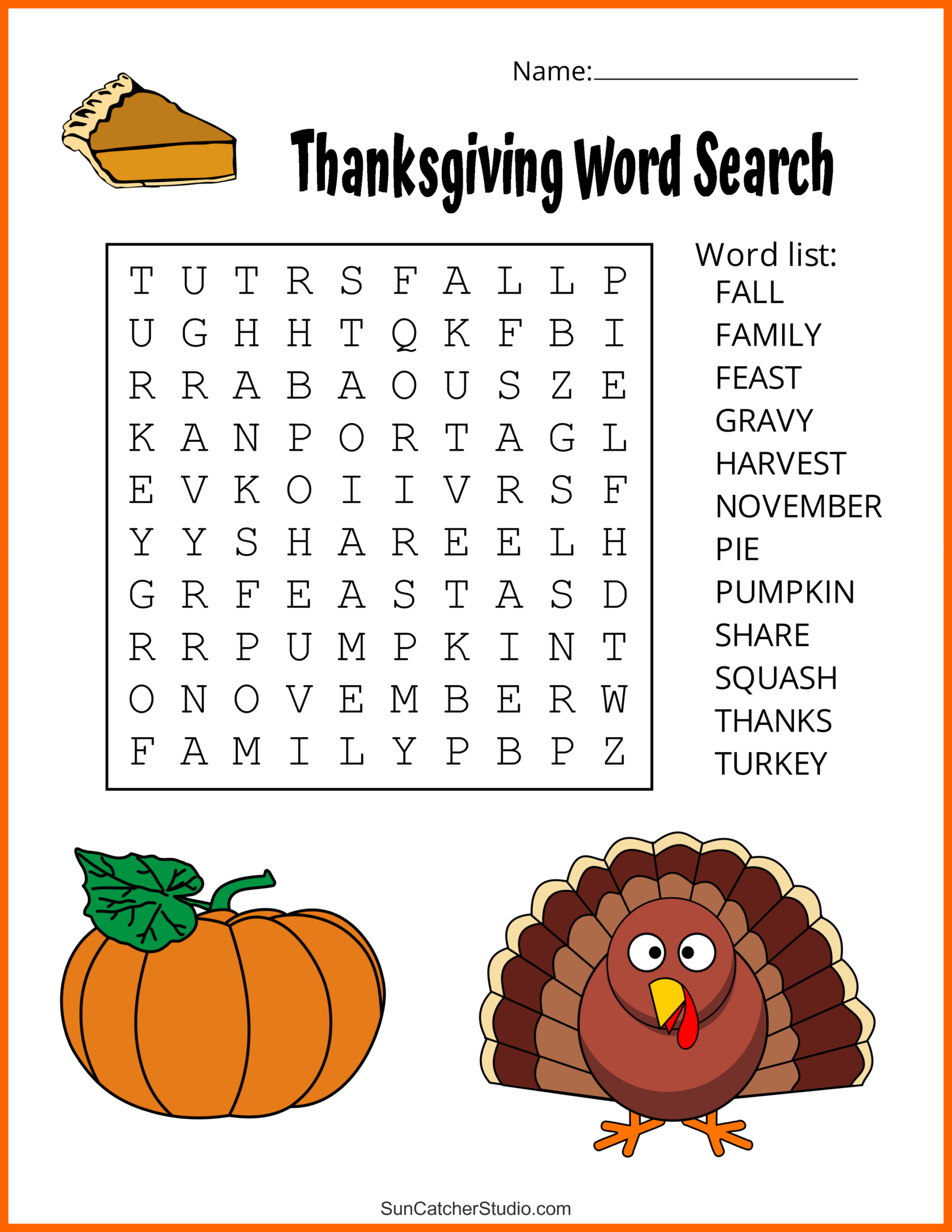 Thanksgiving Word Search (Free Printable Puzzles) – Free throughout Thanksgiving Puzzle Worksheets