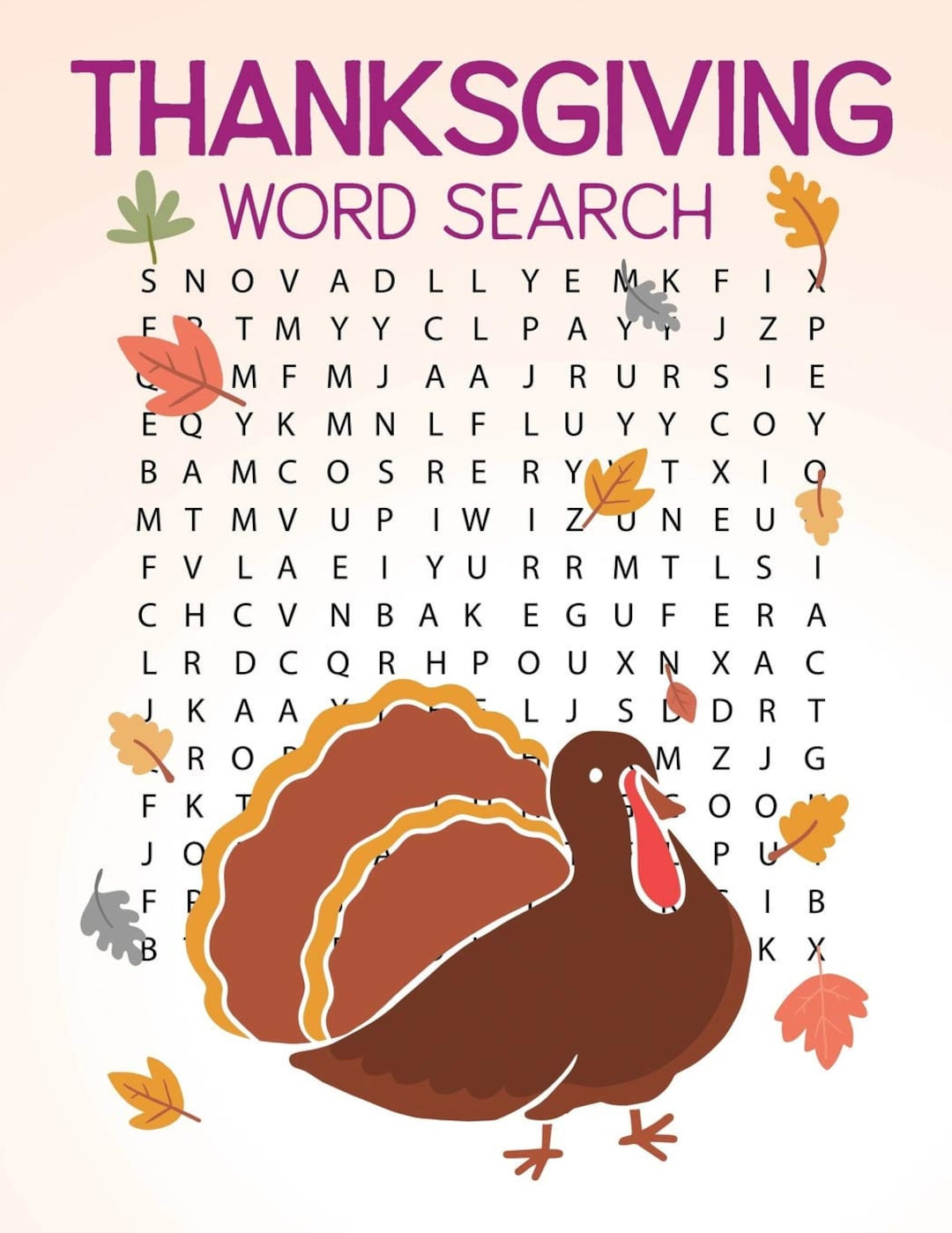 Thanksgiving Word Search: Large Print Thanksgiving Word Search in Thanksgiving A Massive Word Search Puzzle