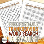 Thanksgiving Word Search Printable In Spanish [Free Printable Intended For Spanish Thanksgiving Crossword Puzzle