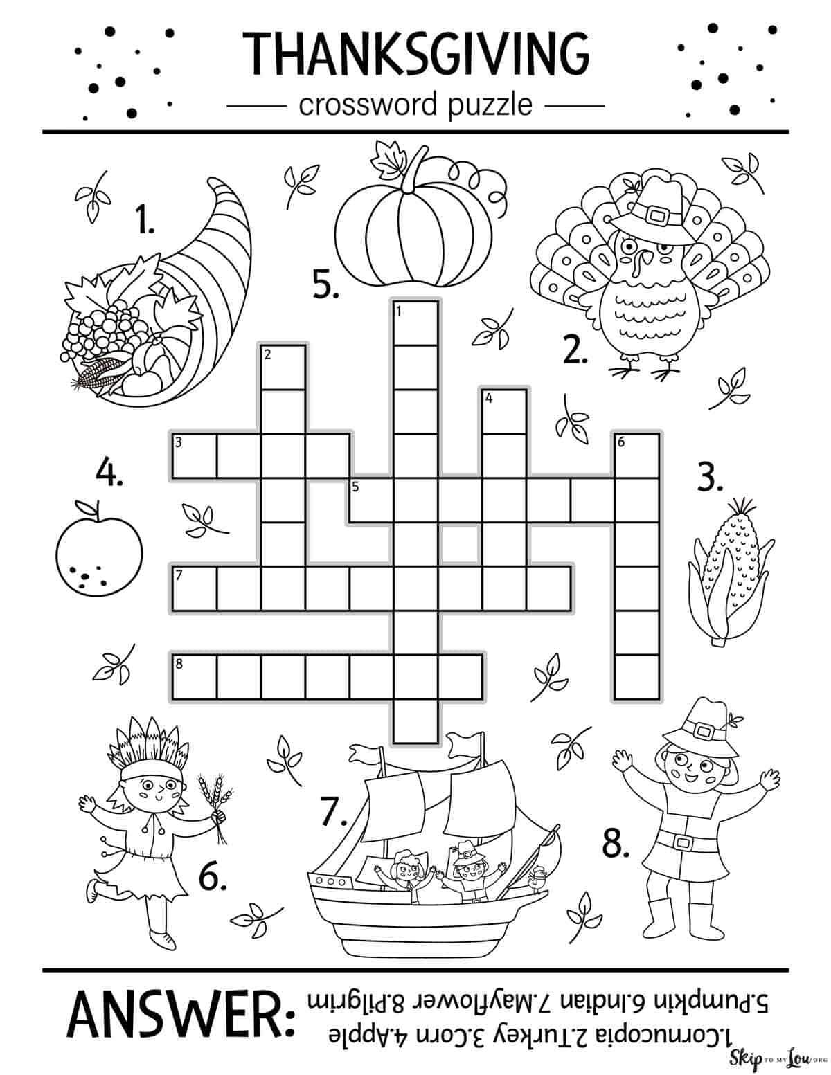 Thanksgiving Worksheets | Skip To My Lou for Thanksgiving Printable Games And Puzzles