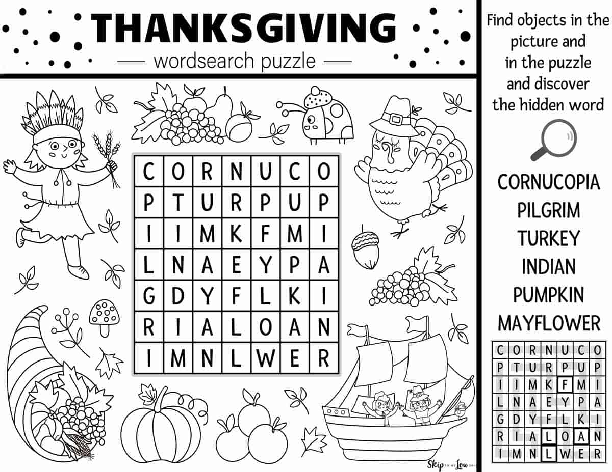 Thanksgiving Worksheets | Skip To My Lou within Thanksgiving Puzzles For Middle School