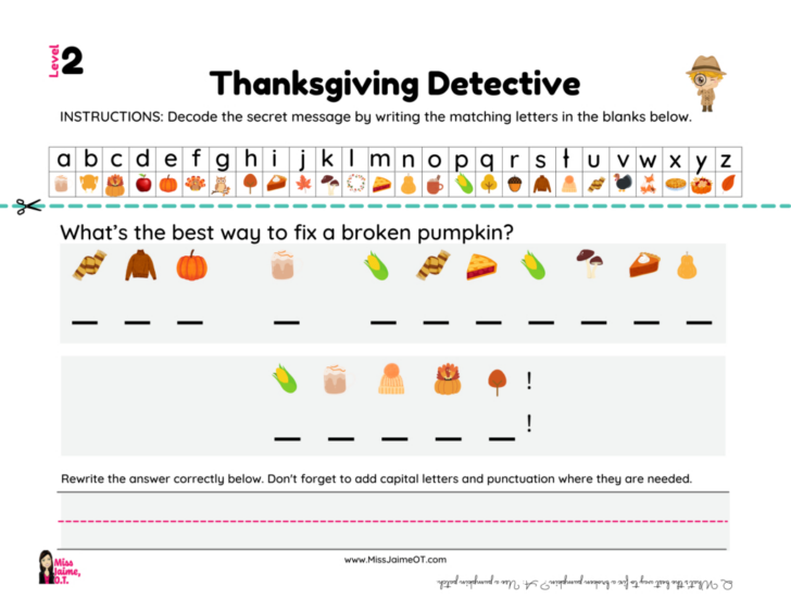 Thanksgiving Secret Message Puzzle