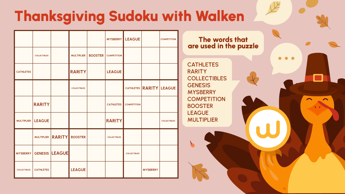Walken (@Walken_Io) On X: &amp;quot;🦃 Thanksgiving Sudoku With #Walken_Io intended for Thanksgiving Sudoku Puzzle Answers