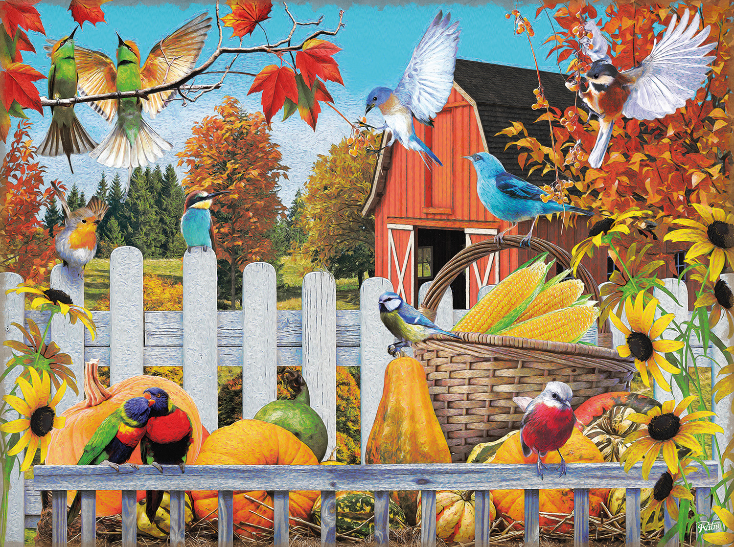 Xxl Teile - Gathering For Fall - 300 Teile - Sunsout Puzzle Online within 300 Piece Thanksgiving Puzzle