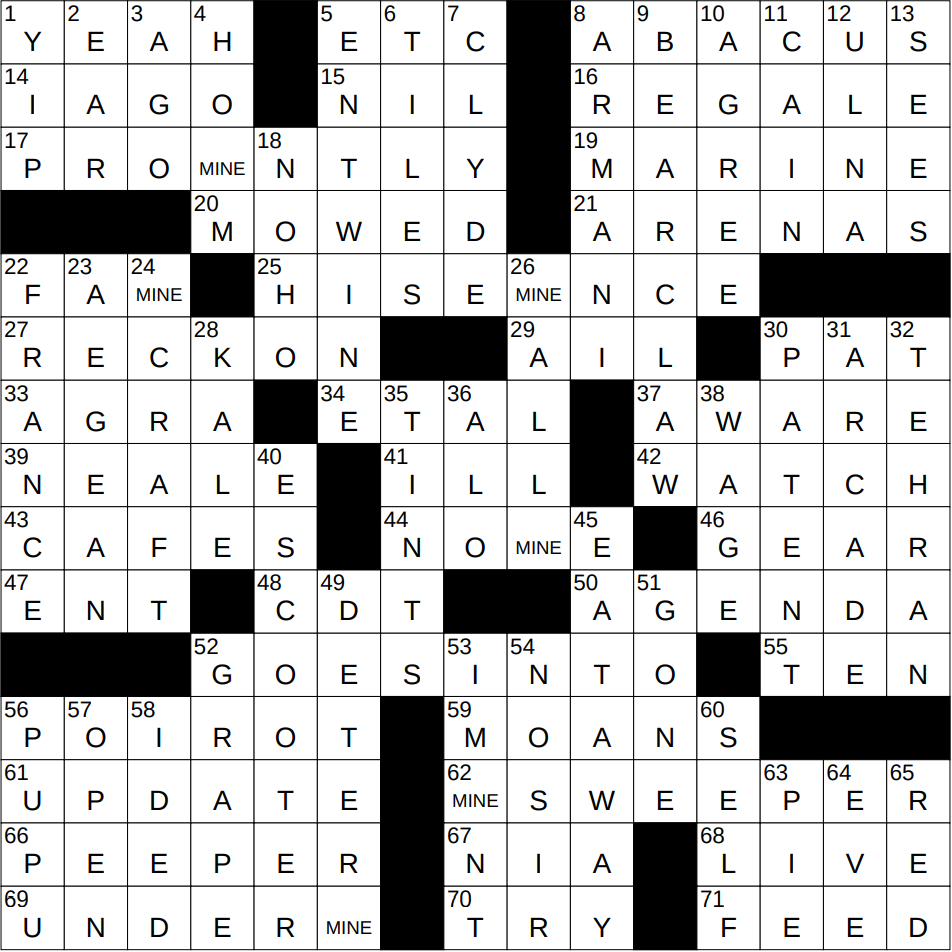 1002-25 Ny Times Crossword 2 Oct 25, Thursday - Nyxcrossword with regard to Christmas Story Villain Nyt Crossword