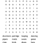 12 Days Of Christmas Word Search   Wordmint Throughout Twelve Days Of Christmas Crossword Answers