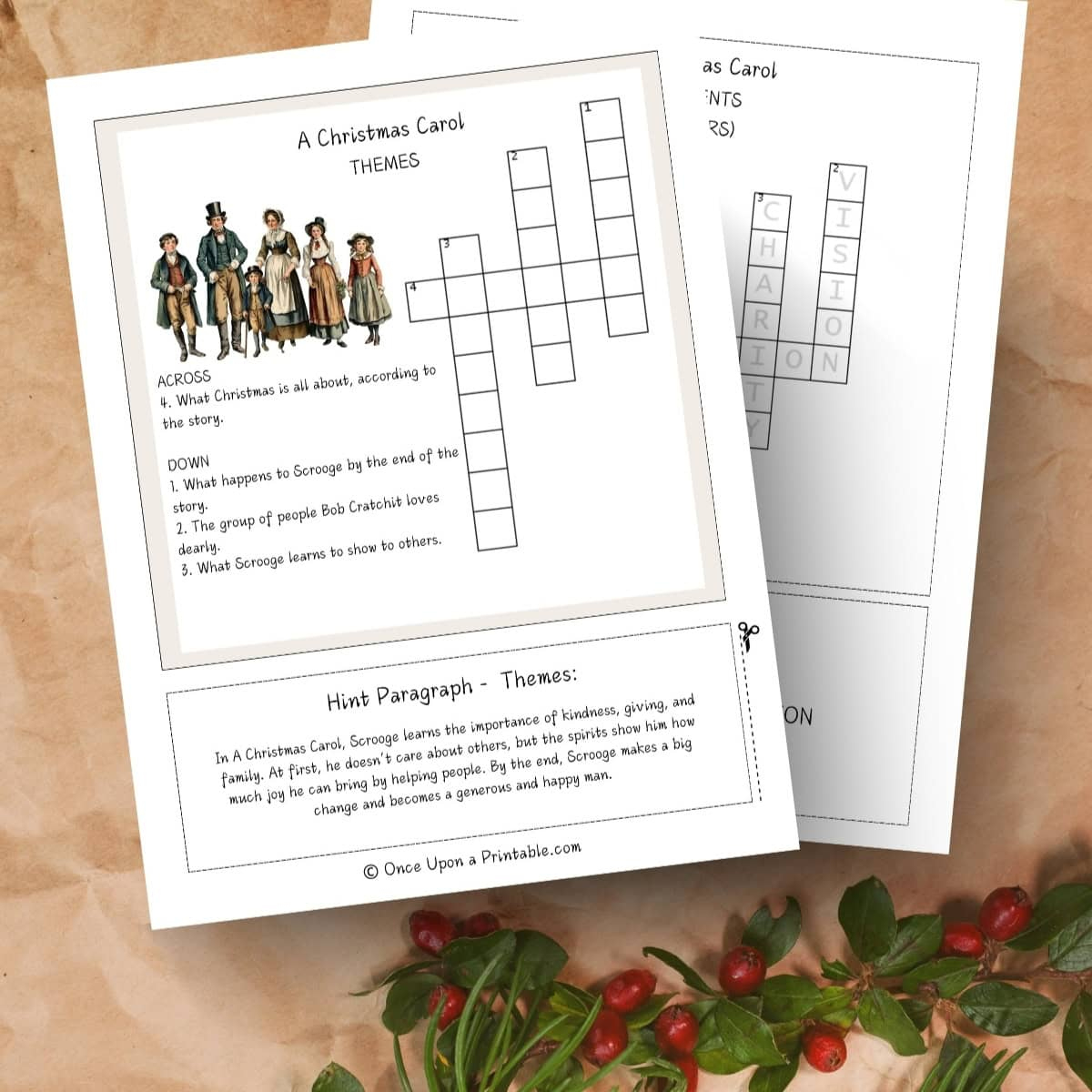 A Christmas Carol Crossword Puzzles (Free To Print) - Once Upon A with Start of a Christmas Carol Crossword
