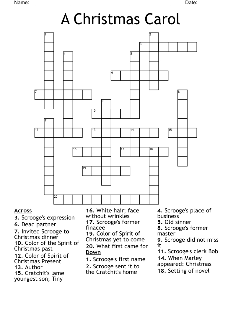 a christmas carol crossword wordmint throughout clerk in a christmas carol crossword clue A Christmas Carol Crossword - Wordmint throughout Clerk In A Christmas Carol Crossword Clue