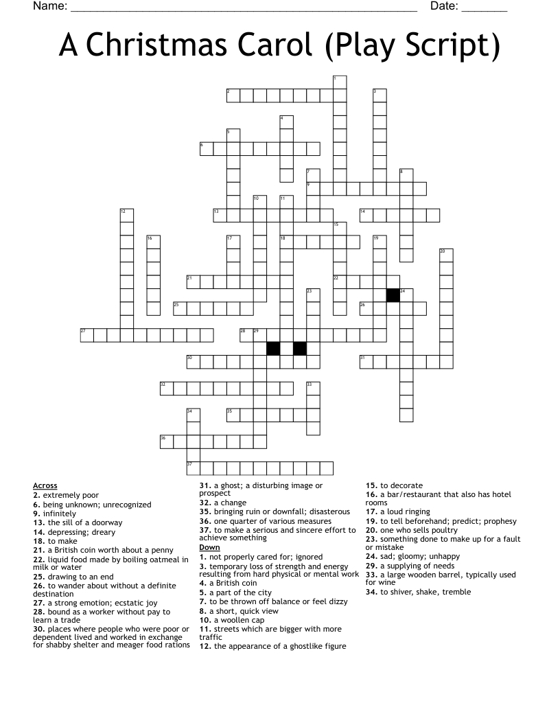a christmas carol play script crossword wordmint throughout birds in a christmas carol crossword A Christmas Carol (Play Script) Crossword - Wordmint throughout Birds In A Christmas Carol Crossword