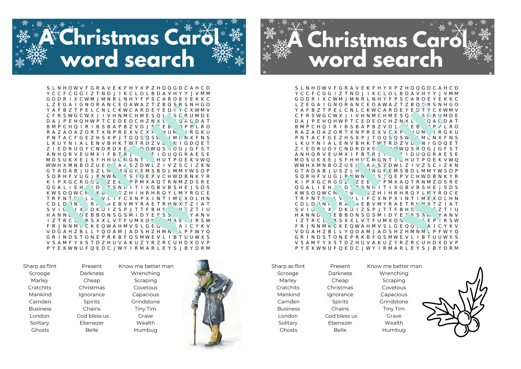 a christmas carol word search teaching resources with christmas carol starter crossword A Christmas Carol Word Search | Teaching Resources with Christmas Carol Starter Crossword