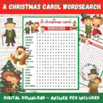 A Christmas Carol Wordsearch Printable With Answers, Fun Game Regarding Marley Of A Christmas Carol Crossword