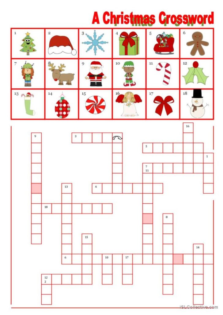 Christmas Crossword Worksheets