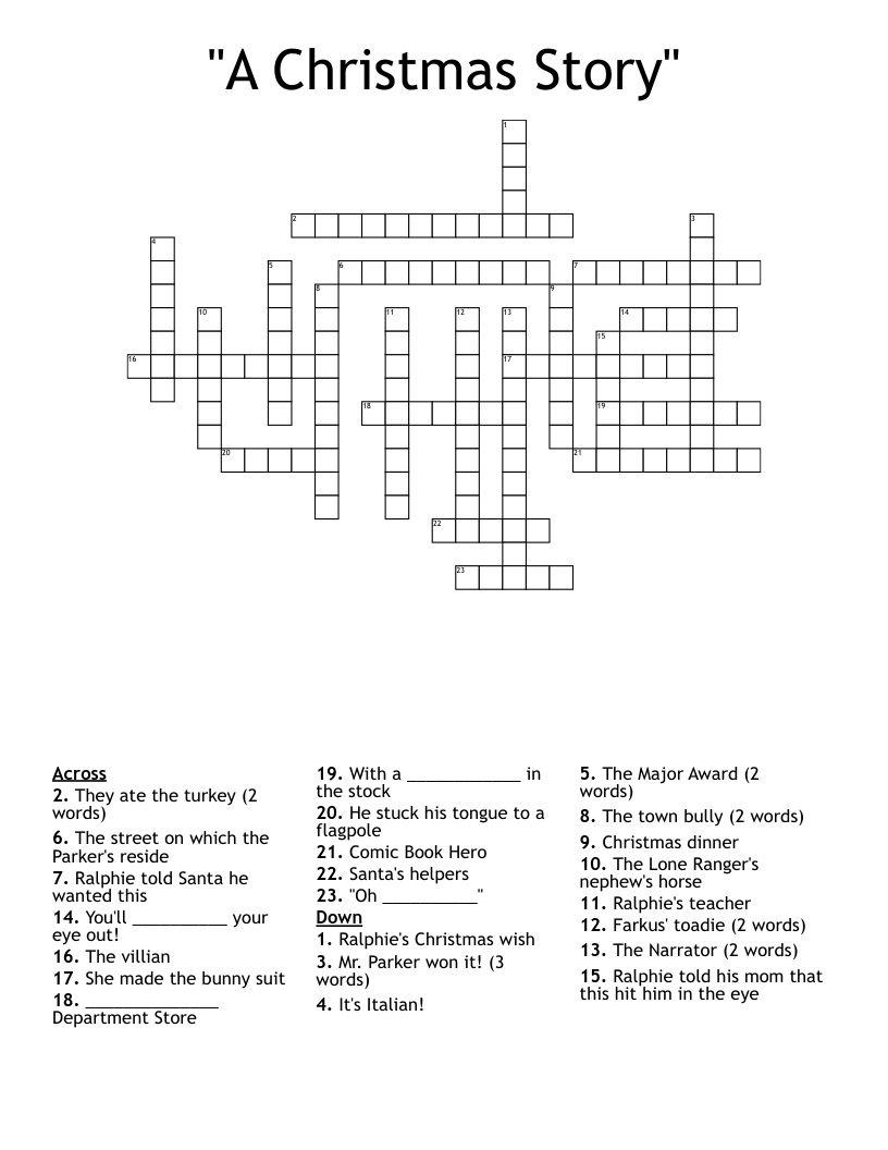 a christmas story crossword wordmint regarding a christmas story crossword A Christmas Story" Crossword - Wordmint regarding A Christmas Story Crossword