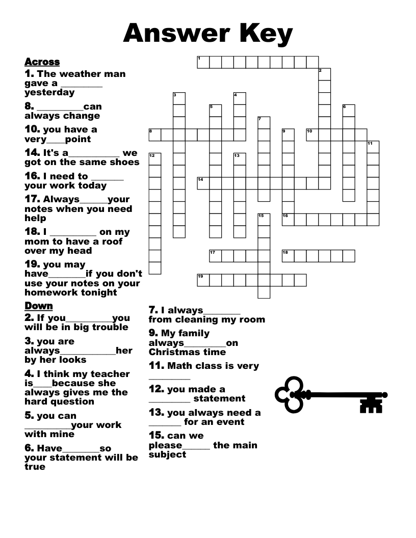 Answer Key Crossword - Wordmint within Current Event Around Christmas Crossword