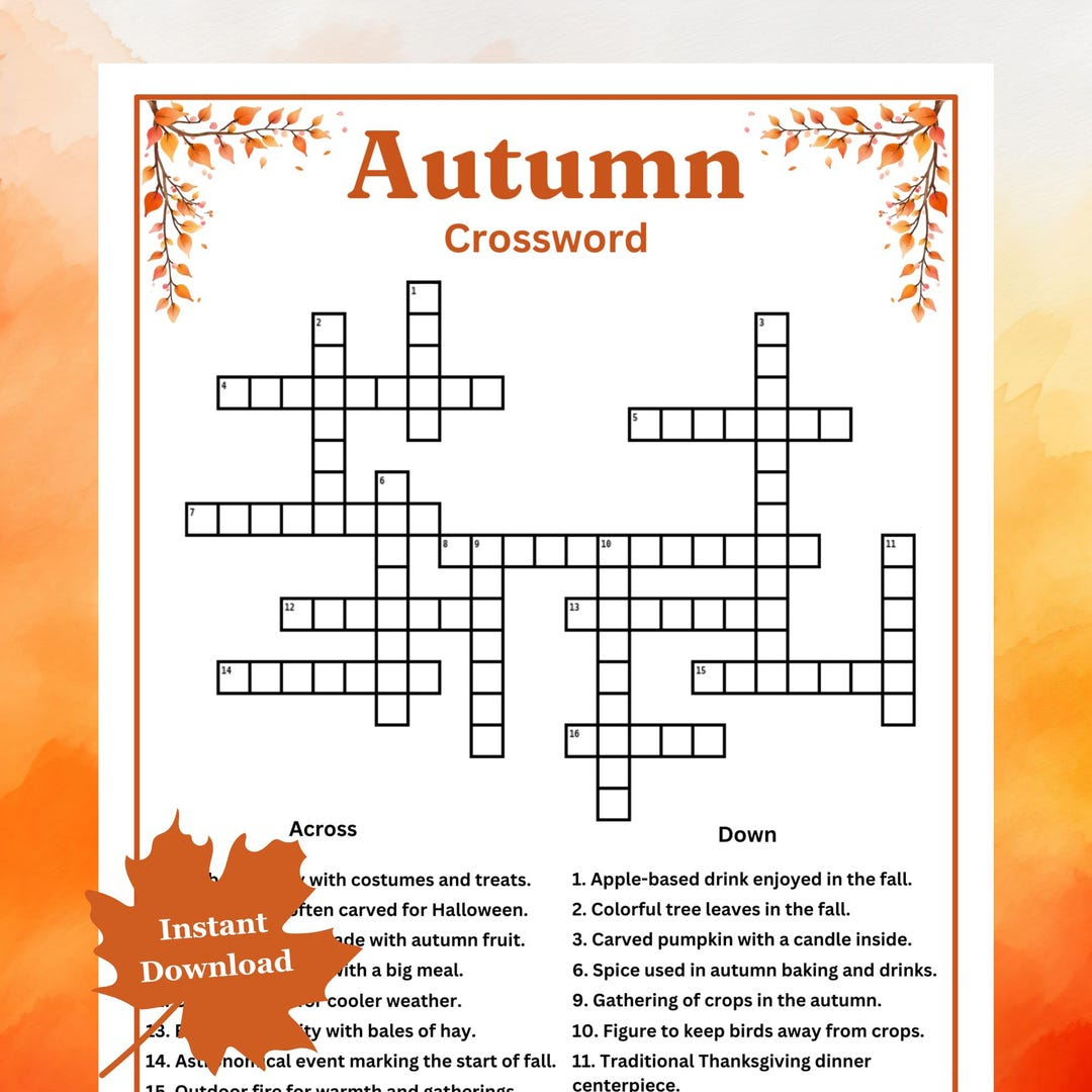 autumn crossword puzzle fall party word game fall party for christmas dinner centerpiece crossword clue 3 letters Autumn Crossword Puzzle, Fall Party Word Game, Fall Party for Christmas Dinner Centerpiece Crossword Clue 3 Letters