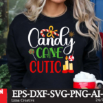 Candy Cane Cutic T Shirt Design, Winter Svg Bundle, Christmas Svg Regarding Yankee Blank Christmas Party Tradition Crossword