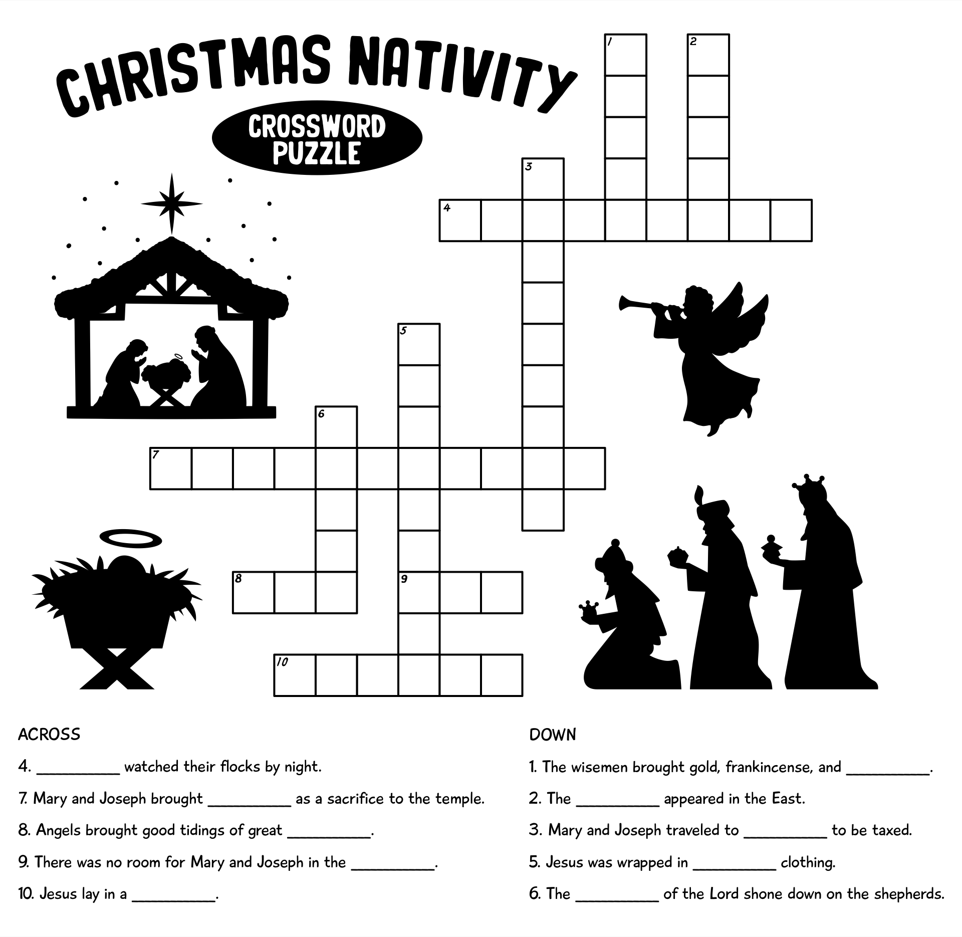 Christian Crossword Puzzles - 10 Free Pdf Printables | Printablee inside Religious Christmas Crossword Puzzle to Print