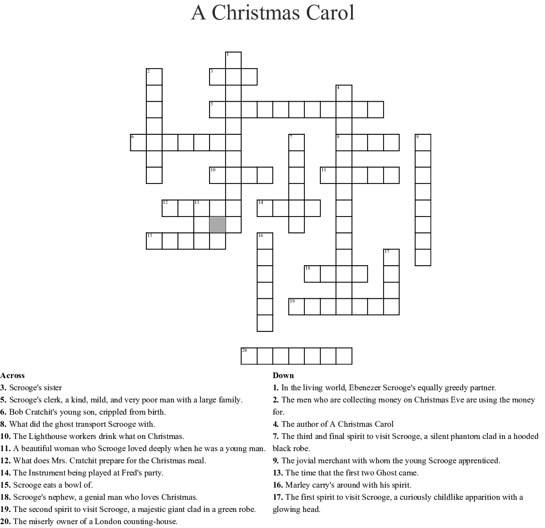 Christmas Carol Crossword Clue 4 Letters in Christmas Carol Whose Titular Flower Symbolizes Mary Crossword Clue