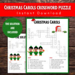 Christmas Carols Crossword Puzzle: Holiday Family Game (Digital With Christmas Carols Crossword Clue