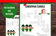 Christmas Carols Crossword Puzzle: Holiday Family Game (Digital with Christmas Carols Crossword Clue