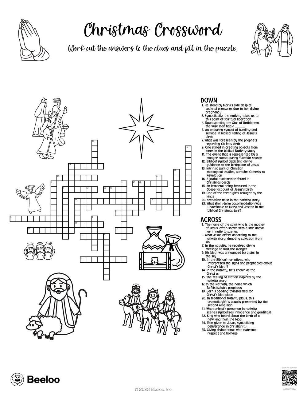 Christmas Crossword • Beeloo Printable Crafts And Activities For Kids with A Christmas Carol Name Crossword