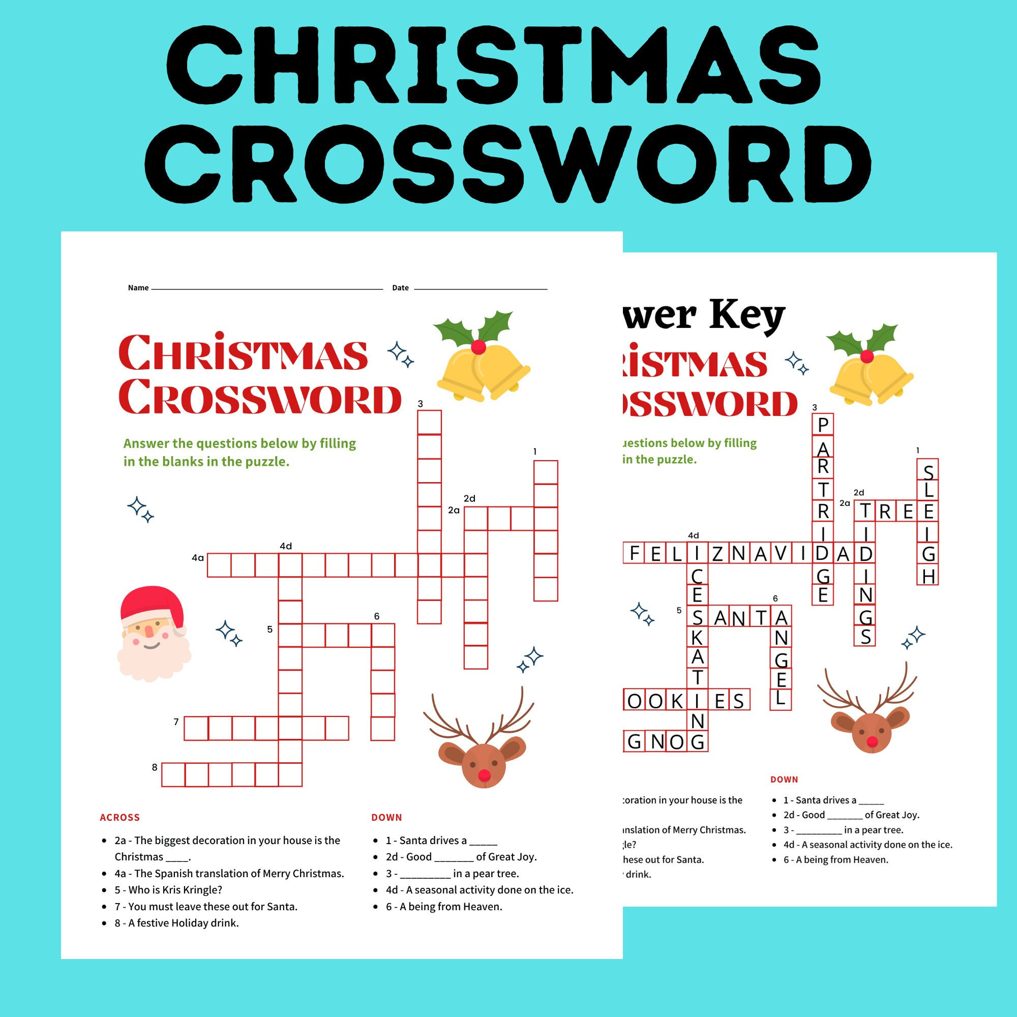 Christmas Crossword | Christmas Activities For Kids | Christmas in Kringle At Christmas Crossword