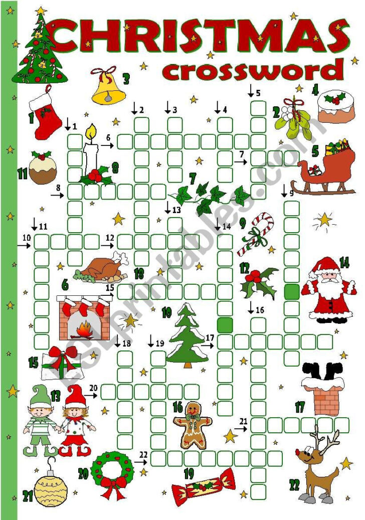 Christmas Crossword Puzzle Worksheet Answers Christmas Crossword Puzzle Worksheet Answers