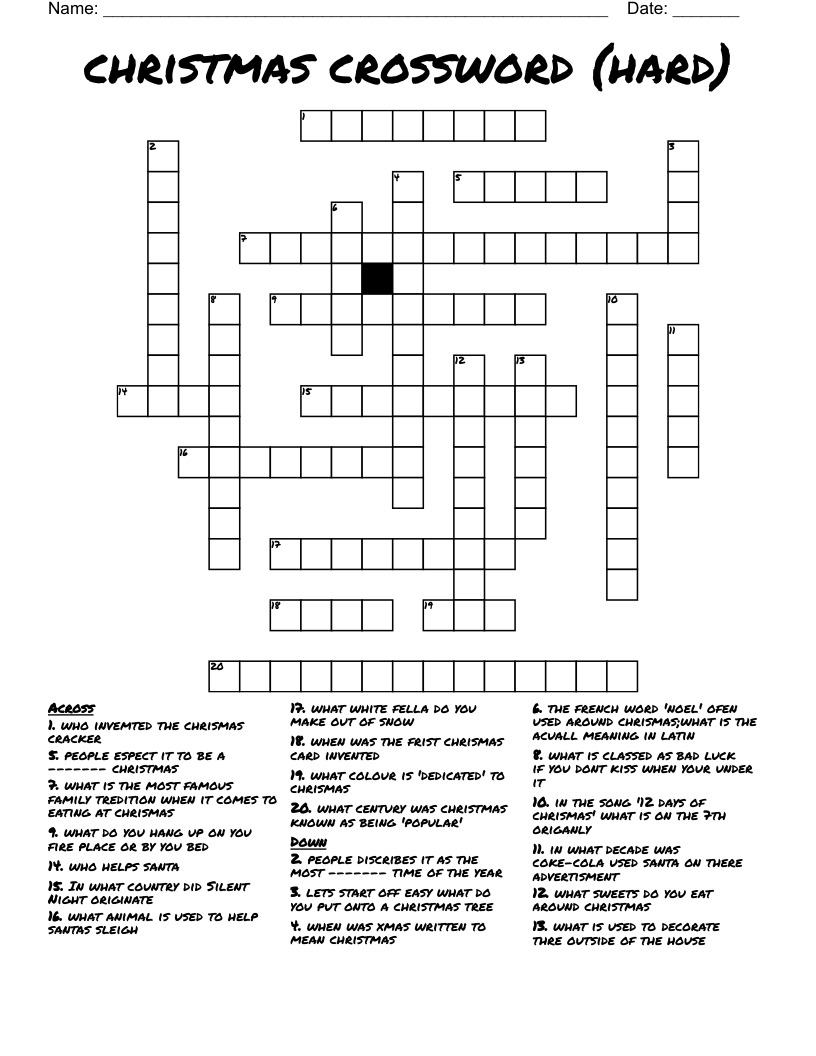 christmas crossword hard wordmint within christmas cracker saying crossword clue Christmas Crossword (Hard) - Wordmint within Christmas Cracker Saying Crossword Clue