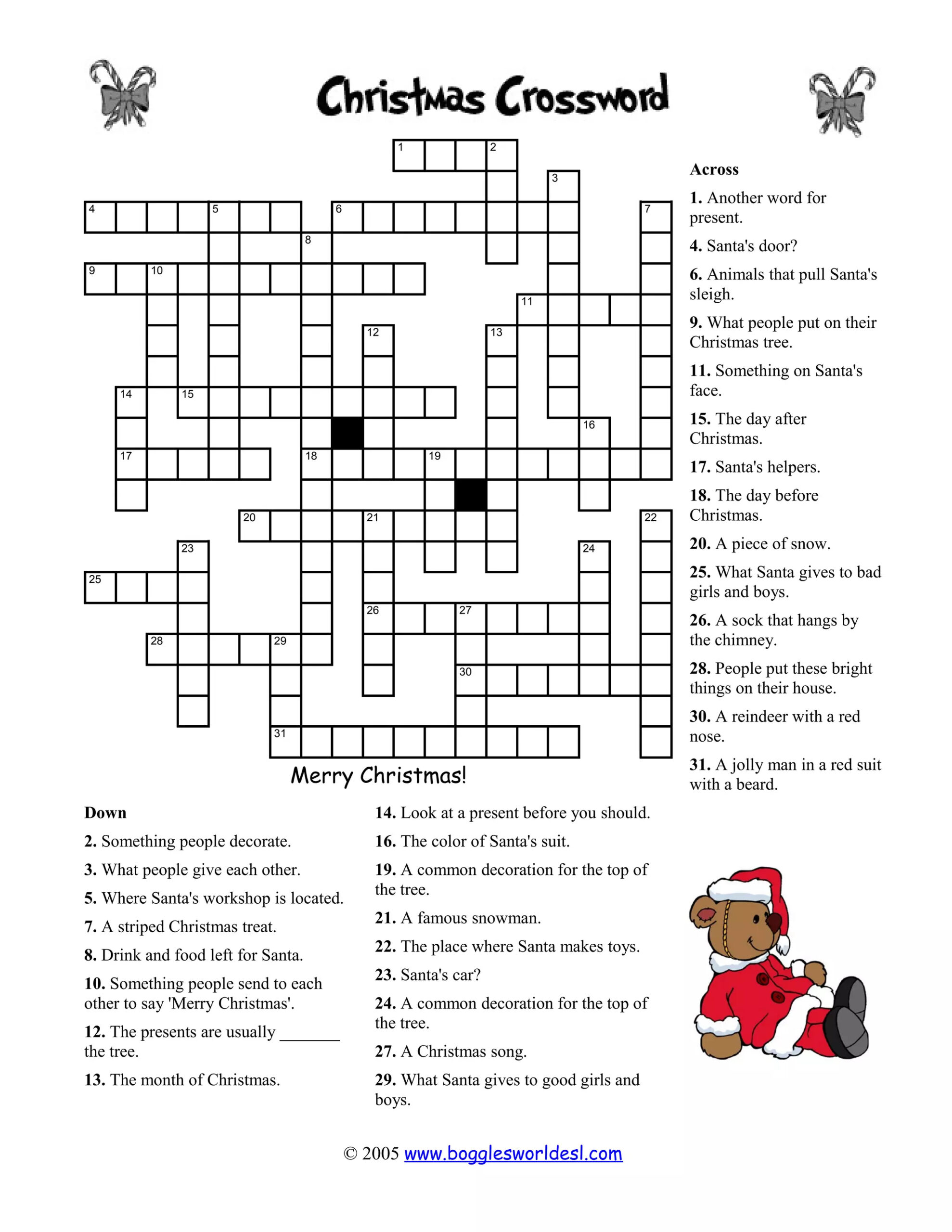 christmas crossword not too easy doc intended for christmas decorating crossword puzzle answers scaled Christmas Crossword (Not Too Easy) | Doc intended for Christmas Decorating Crossword Puzzle Answers