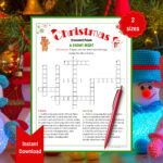 Christmas Crossword Puzzle | Christmas Activity Sheet | Holiday Within Material For Christmas Tree Snow Crossword Clue