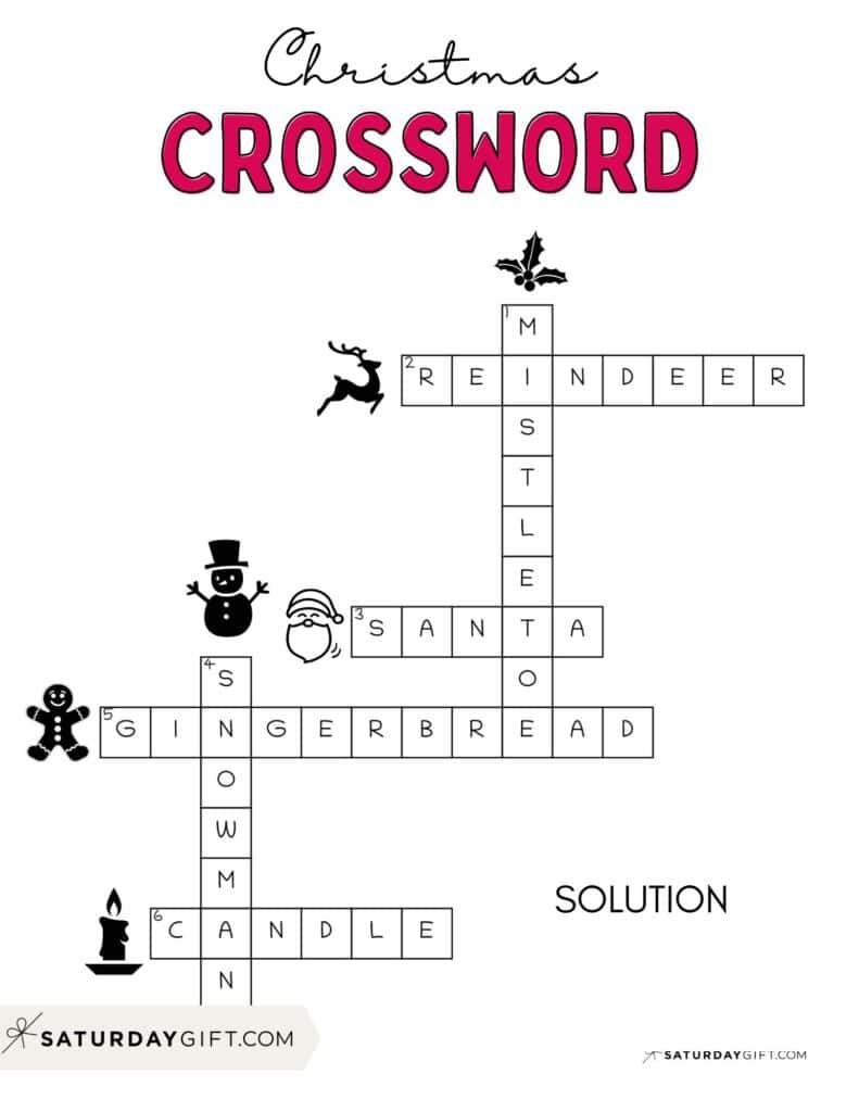 christmas crossword puzzle cute free printable saturdaygift pertaining to easy christmas crossword puzzle printable Christmas Crossword Puzzle - Cute & Free Printable | Saturdaygift pertaining to Easy Christmas Crossword Puzzle Printable