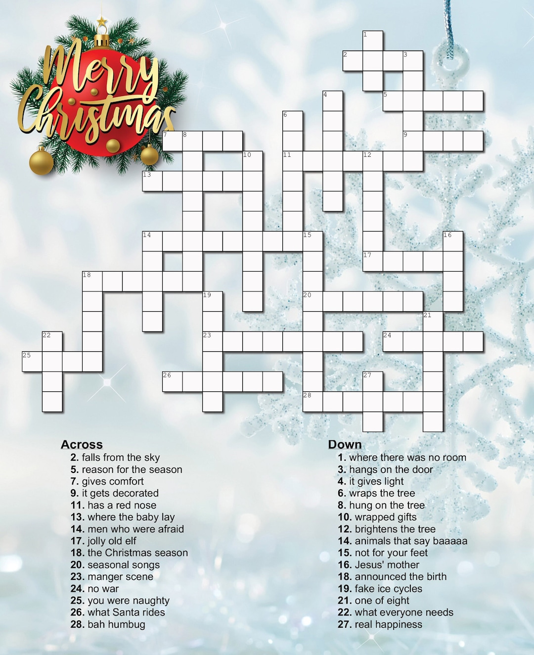 christmas crossword puzzle etsy australia inside crossword puzzle for christmas Christmas Crossword Puzzle - Etsy Australia inside Crossword Puzzle For Christmas