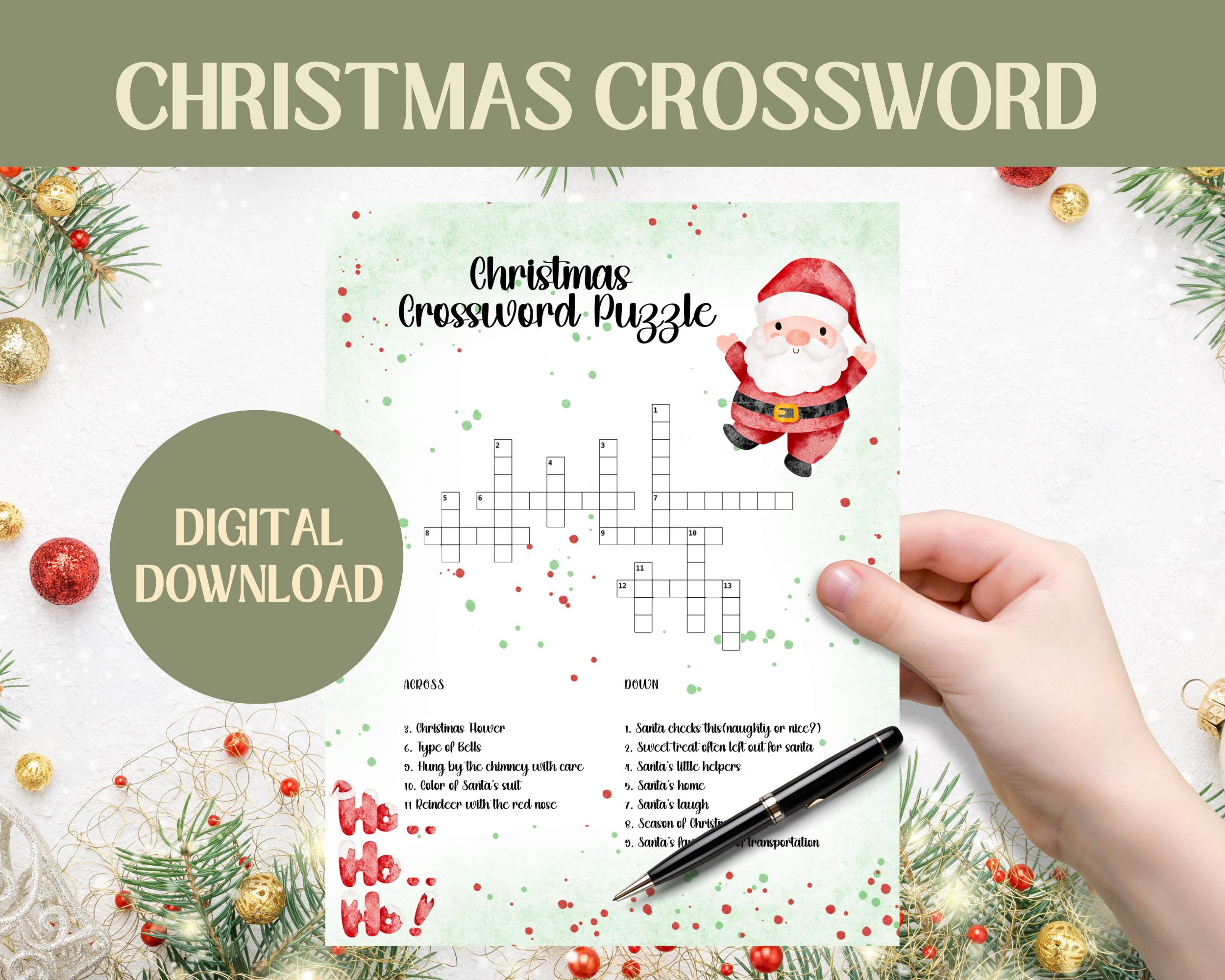 Christmas Crossword Puzzle For Children | Kids Christmas Activity intended for La Christmas Setting Crossword Clue
