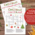 Christmas Crossword Puzzle Game Printable For Kids And Adults Intended For Christmas Dinner Centerpiece Crossword 3 Letters