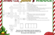 Christmas Crossword Puzzle, Jumble, And Riddle Jokes Activity within Spot For Christmas Decorations Crossword