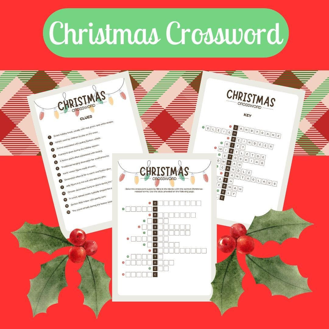 christmas crossword puzzle party games etsy throughout christmas entertainment crossword clue Christmas Crossword Puzzle, Party Games - Etsy throughout Christmas Entertainment Crossword Clue
