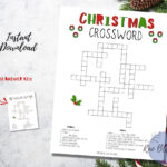 Christmas Crossword Puzzle Printable, Instant Download Kids In Christmas Display Crossword Clue