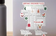 "Christmas Crossword Puzzle" Sticker For Salegitarus | Redbubble inside Sticker on a Christmas Present Crossword Clue