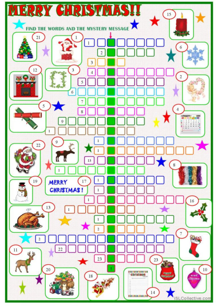 Christmas Worksheets Crossword Puzzle Christmas Worksheets Crossword Puzzle