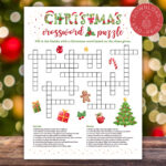 Christmas Crossword Puzzles For Adults   Etsy For Some Purchases For Christmas Displays Crossword