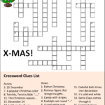 Christmas Crossword | Templates At Allbusinesstemplates For Christmas Entertainment Crossword Clue