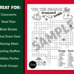 Christmas Crossword Word Puzzle | Word Scramble | Word Game With Christmas Stocking Stuffer Crossword