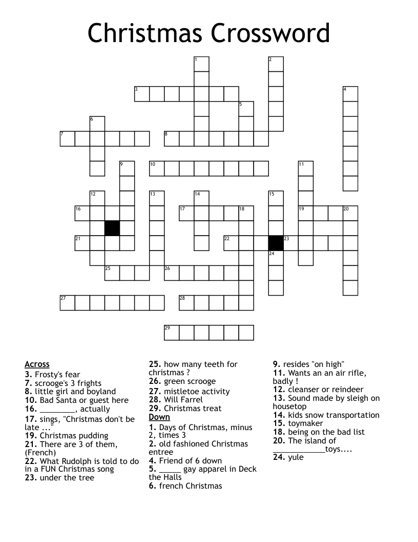 christmas crossword wordmint inside christmas toymaker crossword clue Christmas Crossword - Wordmint inside Christmas Toymaker Crossword Clue